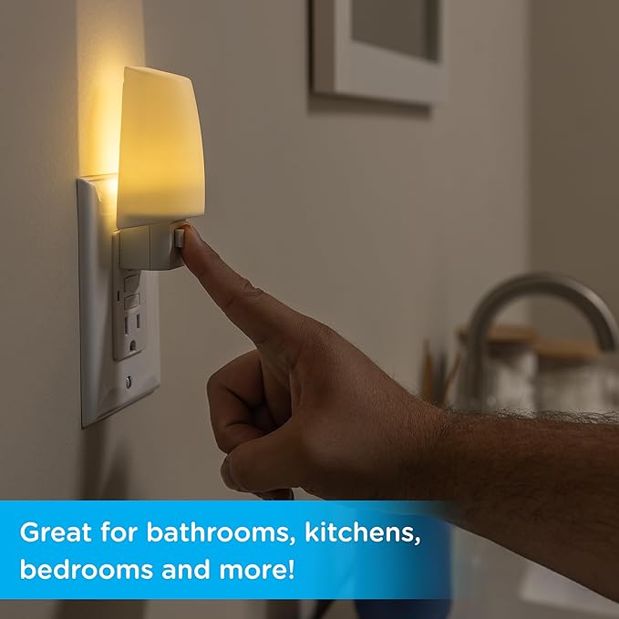 Lights by Night LED Night Light, Plug-in Manual On/Off Warm White, Sunrise Sunset Ideal Nightlight for Bedroom, Bathroom, Nursery, Hallway, Kitchen, 44941