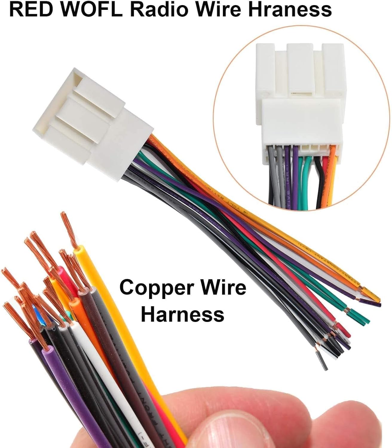 1999-2004 F150 F250 2001-2003 1998-2002 RED WOLF Car Radio Wiring Harness Connector for Ford / Mustang, Mercury Grand