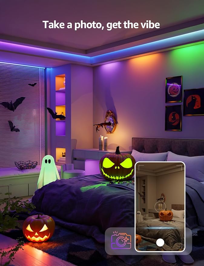 Lepro S1 AI LED Strip Lights for Bedroom - 100ft(2 Rolls of 50ft) Smart RGB Light Strips with IC and Rainbow Chasing Effects, Personalized Al Lighting Designer, No Remote, 2.4G Wi-Fi & Bluetooth
