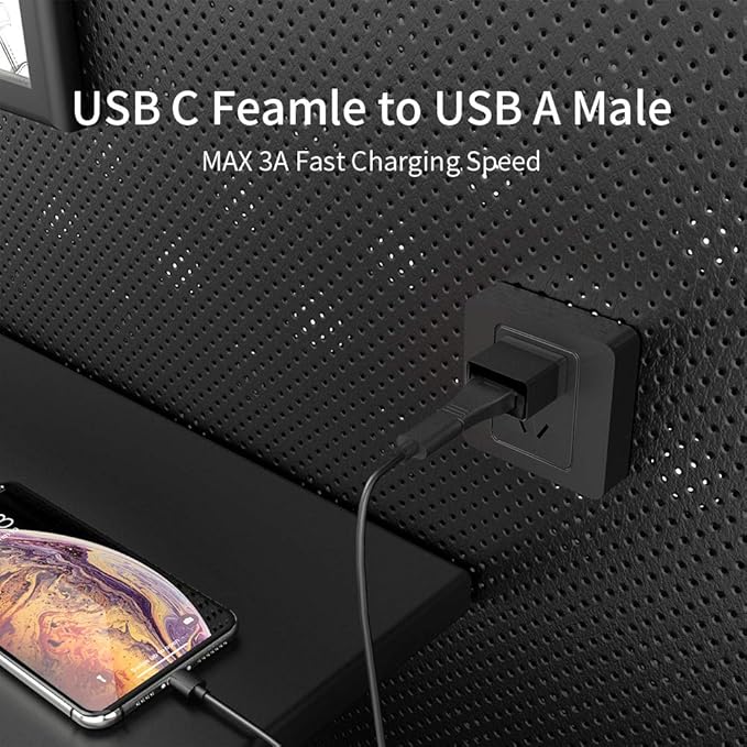 USB 3.0 to USB C Adapter 3 Pack, Type C Female to A Male Charger Converter for Apple Watch Ultra iWatch 8 7,iPhone 15 14 13 12 Pro Max Plus, Airpods, iPad Air Mini,Car,Samsung Galaxy S23 S24