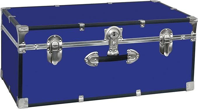 Seward Trunk College Dorm and Camp Storage Footlocker Trunk, Blue, 30-Inch (SWD5120-40)