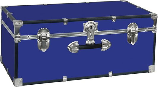 Seward Trunk College Dorm and Camp Storage Footlocker Trunk, Blue, 30-Inch (SWD5120-40)