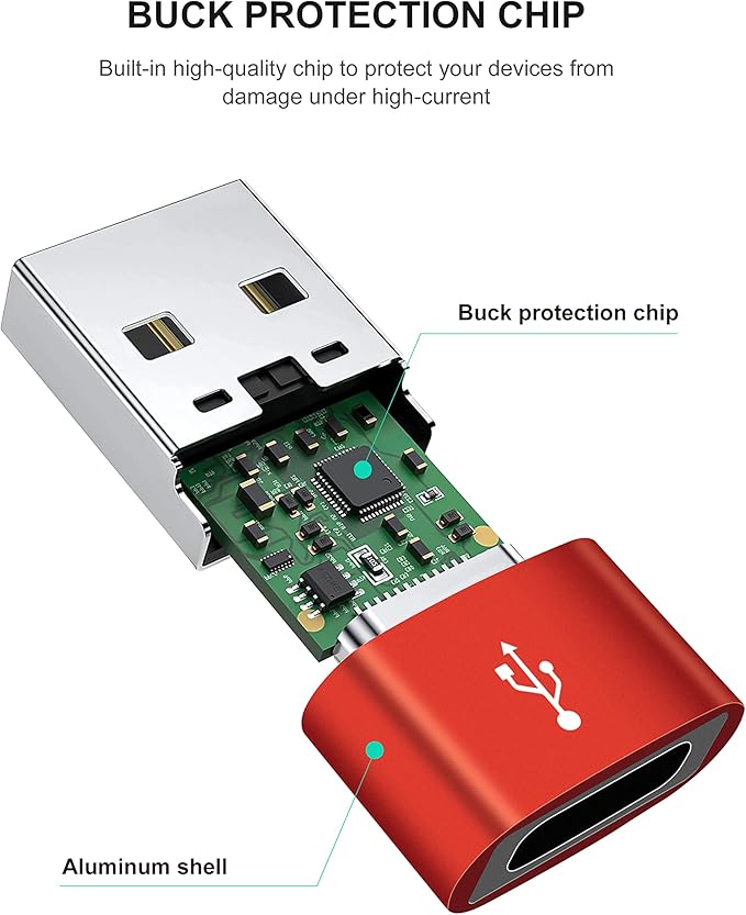 Upgraded USB C Female to USB A Male Adapter,Type C to USB A Charger Cable Converter for Apple iWatch 7 AirPods,MacBook,iPhone 11 12 13 14 Pro Max,iPad mini 6,Samsung Galaxy S20 S21 S22 (3Pack)