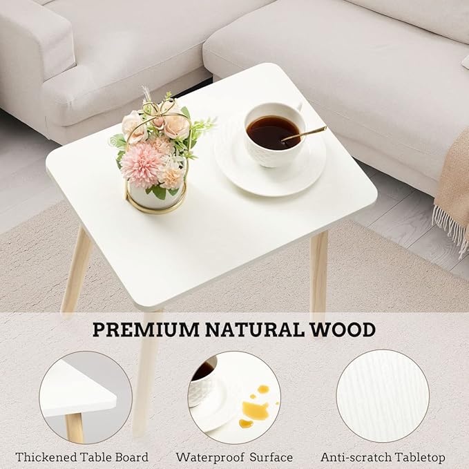 FORAOFUR Nursery Side Table, Small End Table Accent Table Living Room Balcony Office, Modern Side Bedside Home Decor, for Small Spaces, Easy Assembly