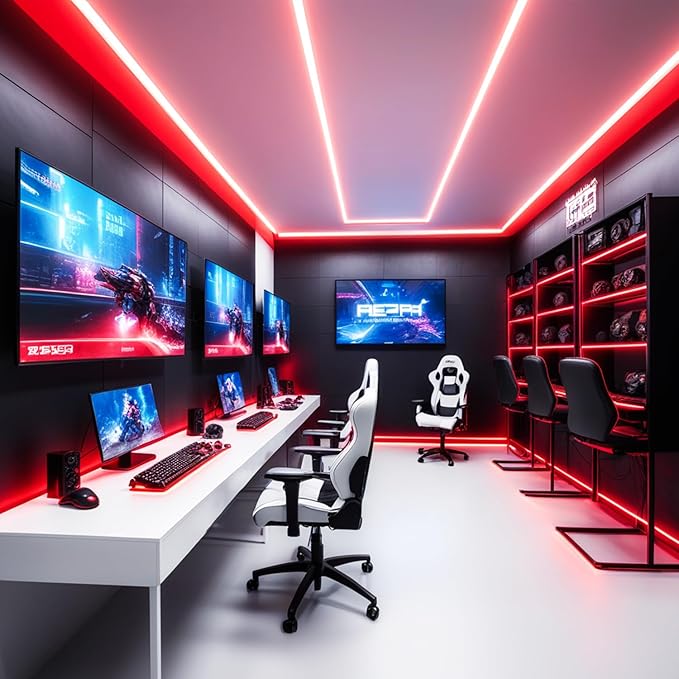 iNextStation 32.8ft/10M Red LED Strip Light, 24V 2835 SMD 600 LEDs Flexible Cuttable Waterproof LED Tape Light for Bedroom Kitchen Cabinet Wardrobe TV (No Plug)