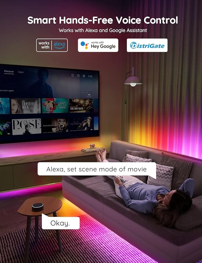 Govee RGBIC Pro LED Strip Lights, 32.8ft Color Changing Smart LED Strips, Works with Alexa and Google, Segmented DIY, Music Sync, WiFi and App Control, LED Lights for Bedroom,Home Decor