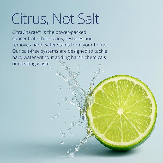 NuvoH2O CitraCharge Pro Spot-Free Dishwasher System – Citrus-Based, Eco-Friendly Water Softener – Reduces Scale – Quick-Connect Install – Protects Dishwashers & Appliances