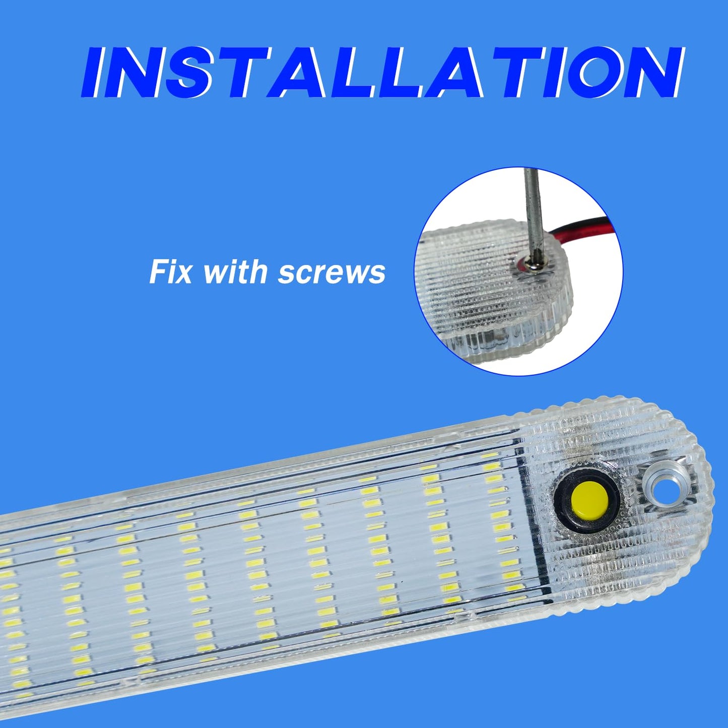 GZ5CG 12V LED Interior Light Bar 72 LEDs 6500K White Aluminum 11 Inch Model CE0061 8 Packs for RV Van Truck Trailer Caravan