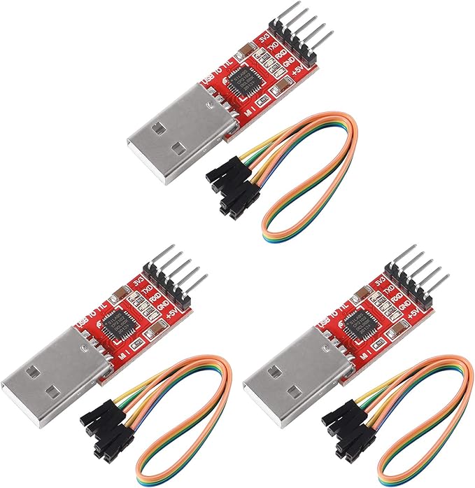 3Pcs CP2102 USB 2.0 to TTL 5Pin Serial Adapter USB to TTL Serial Converter Module for UART STC 3.3V and 5V with Dupont Wire (USB 2.0 to TTL CP2102)