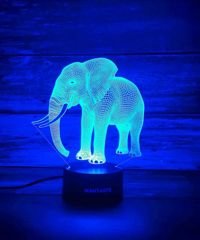 Elephant 3D Decor Lamp with Remote, Toys for Girls Boys Room, 7 Colors Changing Night Light Bedside Gifts for Kids Baby