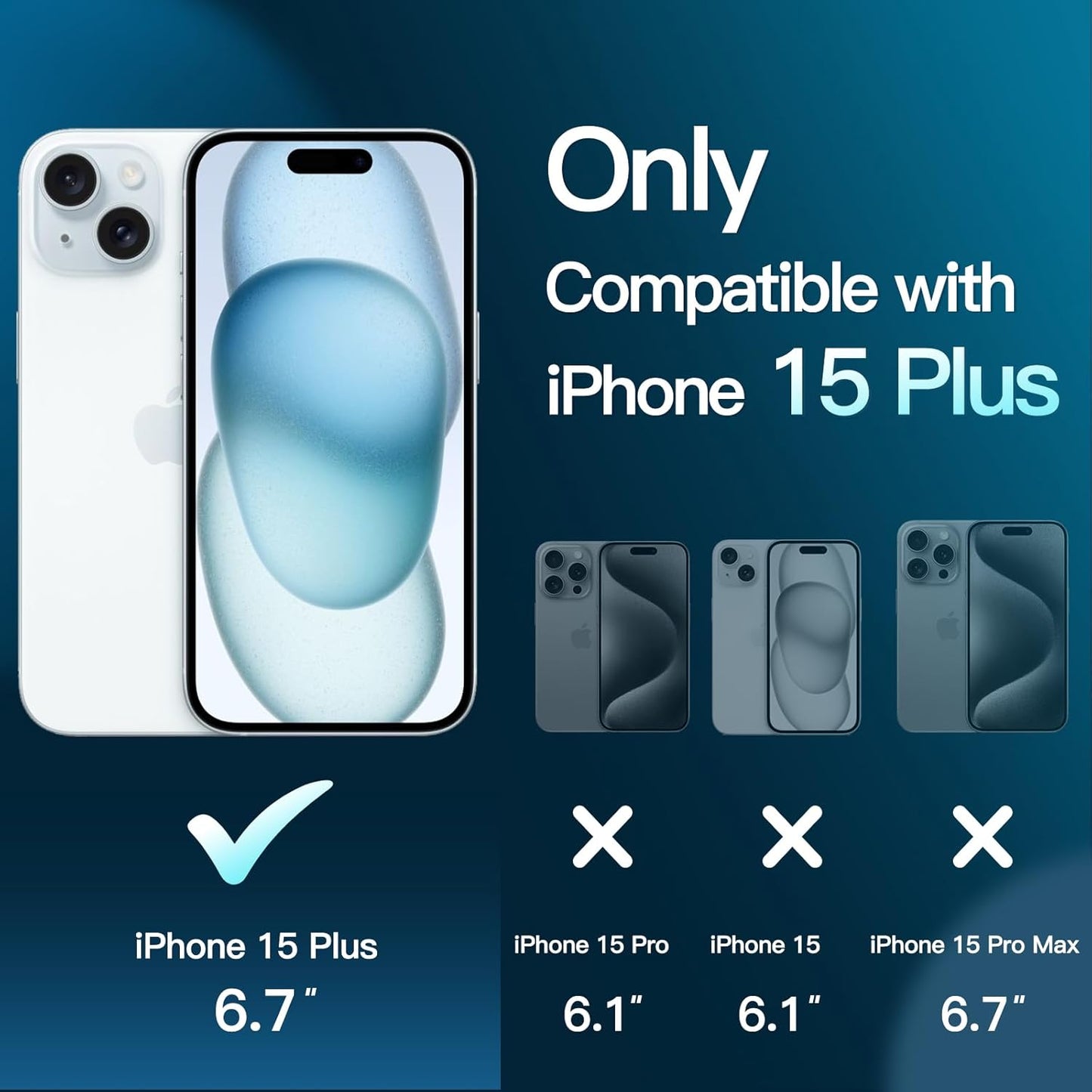 JETech Full Coverage Screen Protector for iPhone 15 Plus 6.7-Inch, Easy Installation with One-Step Alignment Tray,