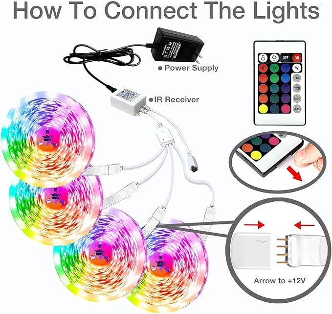 dalattin Led Lights for Bedroom 400ft, Smart Led Strip Lights with App Control Remote, RGB LED Light Strips, 24V Led Strip Lights for Room and Holiday Decoration(4 Rolls of 100ft)