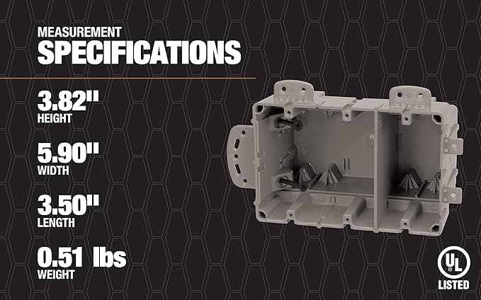 Southwire MSBMMT3G 3 Gang Multi Mount Device Box with Depth Adjustable; Heavy Duty 42lb; Gray