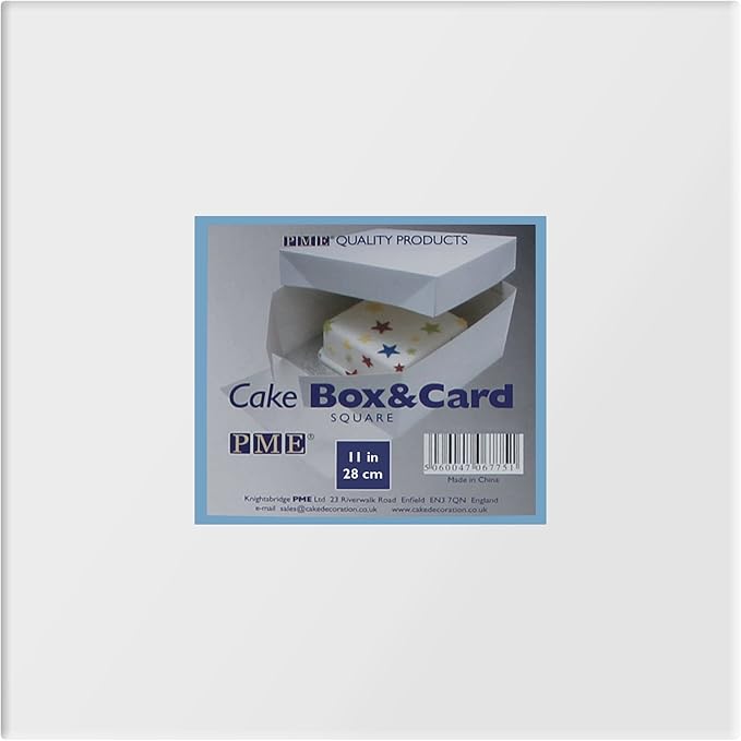 PME, 11 x 6in tall Square Cake Box, Standard, White