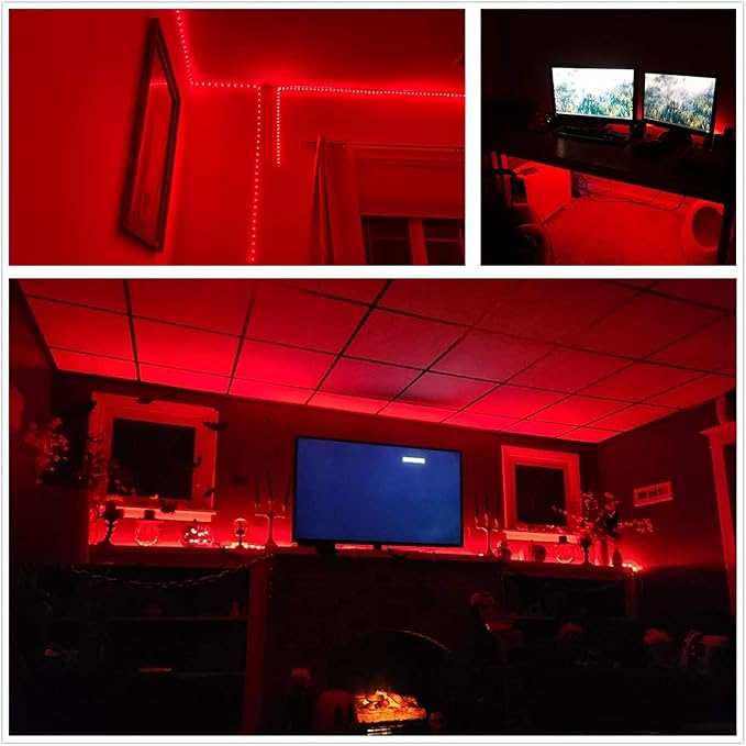 100Ft LED Rope Lights, LED Strip Lights Outdoor Waterproof Decorative Lighting for Indoor/Outdoor, Eaves, Backyards Garden, Halloween and Christmas Decorations(Christmas Red)