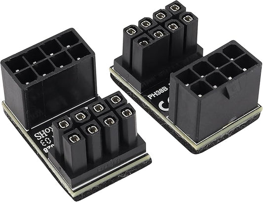 2Pack 180 Degree ATX 8 Pin Graphics Card Power Supply Adapter U Type 180 Degree Angled 8Pin Female to 8pin Male Power Connector for Desktops Graphics Card(Up/8 Pin)