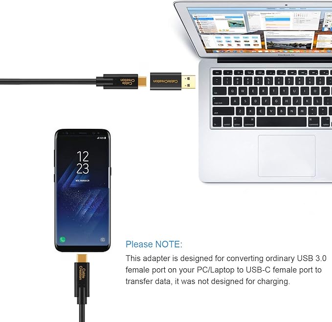 CableCreation USB C Female to USB Male Adapter, USB 3.1 5Gbps USB C to A Adapter Female for Laptops Logitech StreamCam VR Link for Charging