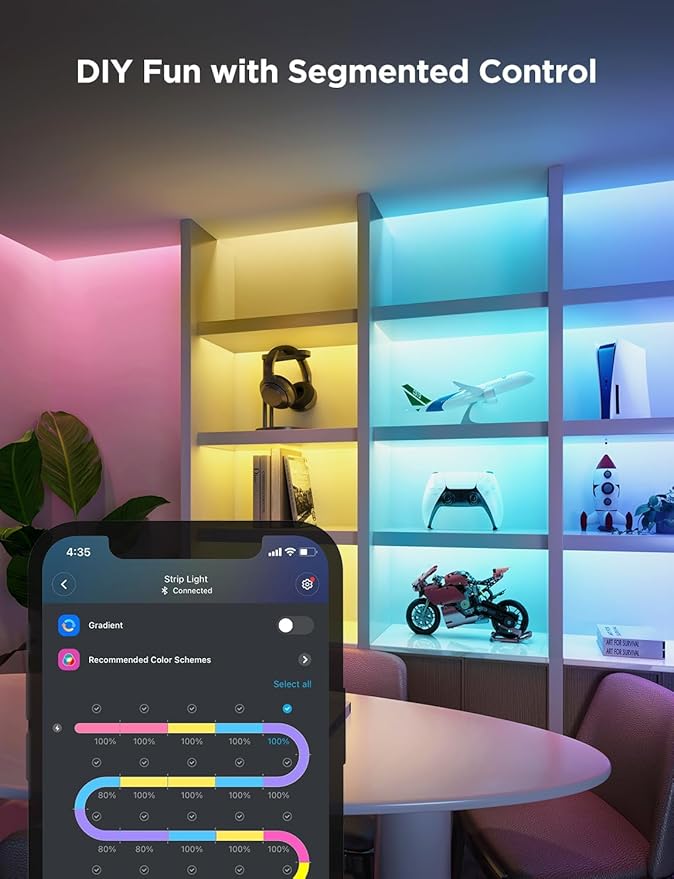 Govee RGBIC Strip Light 2 Pro with Matter, 6.56ft Smart LED Strip Lights Compatible with Alexa and Google Assistant, Color Changing LED Lights for Bedroom, Cabinet, Party, Gaming Desk, Home Decor