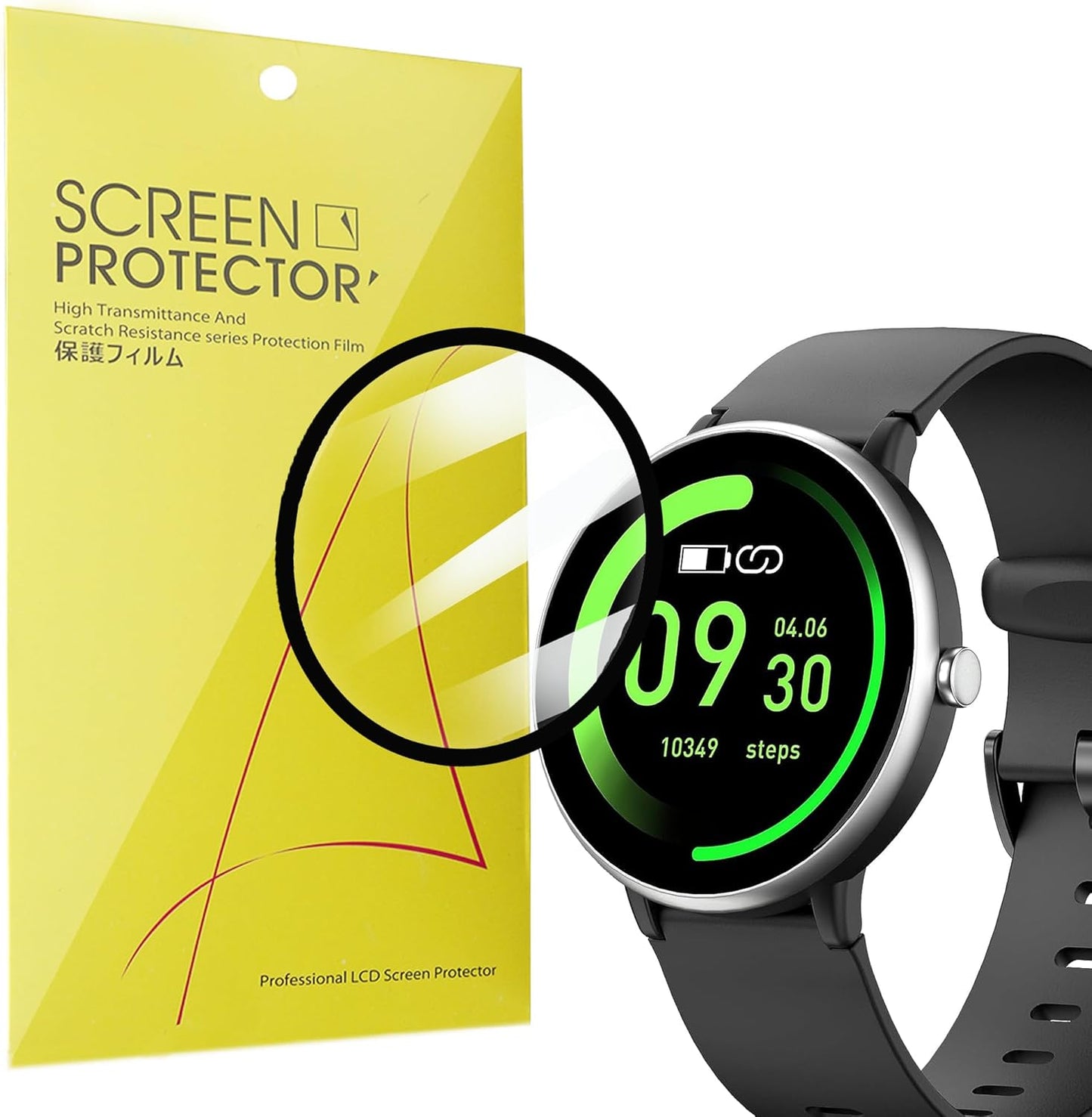 Lamshaw [3 Pack] Full Coverage PET Screen Protector for Digeehot H39r Smartwatch, Compatible with MgaoLo H39R
