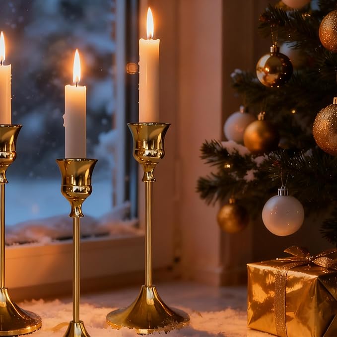 Candlestick Holders Gold, 9 Packs Taper Candle Holder for Candlesticks, Candle Sticks Holder Decor for Home Decor