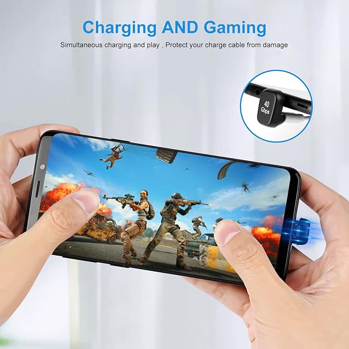 USB C 180 Degree Angled Adapter, U-Shaped USB-C 4.0 Male to Female Adapters, Type-C 40Gbps Angled Data Transfer Connector Compatible for Samsung, MacBook and More