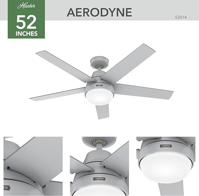Hunter 52614 Aerodyne Ceiling Fan 52 inches Dove Grey