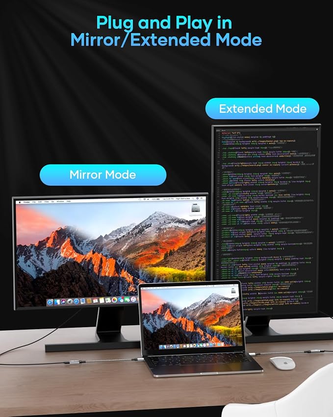 4K DisplayPort to HDMI Adapter, Unidirectional DP (Display Port) Male to HDMI Female Converter Compatible with Lenovo, HP, Dell, AMD, NVIDIA, More Passive