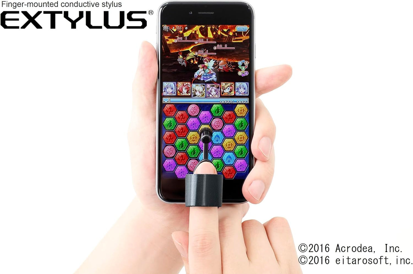 Finger-Mounted Conductive Stylus EXTYLUS for Touch Screen Smartphones, Tablets, Cell Phones
