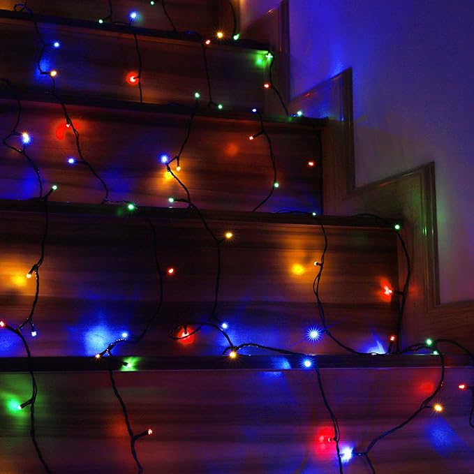 100-1000 LED Christmas Lights, Low Voltage Fairy String Lights with 8 Modes, Ideal for Xmax Tree, Garden, Home, Party, Halloween Festival Deco (Mixed-Color, 100 LEDs)