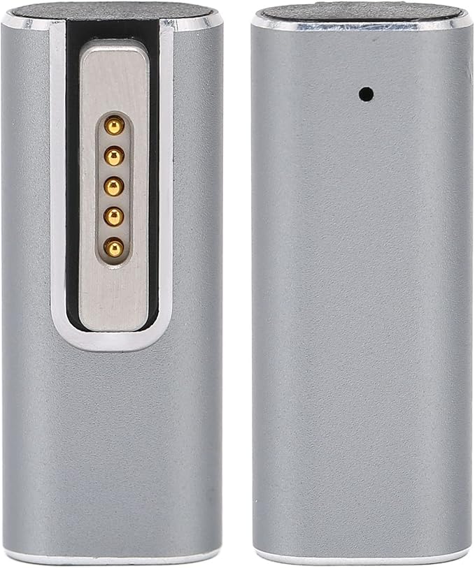 Watris Veiyi USB C to Magnetic T-Tip Adapter, Female Type-C to Magnetic 2 Converter, 5A Type-C PD Power Fast Charging Adapter for OS X Laptop(Silver)
