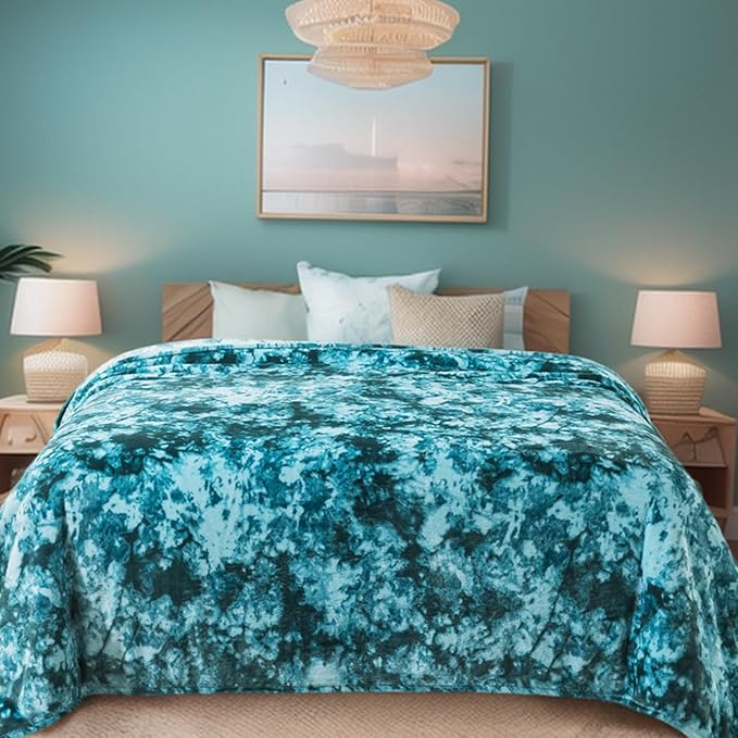 Richave Fuzzy Blanket King Size - Teal, Premium Lightweight Anti-Static, Plush and Furry Faux Fur, Reversible Blankets for King Calking Bed, 90x108 Inches,Teal