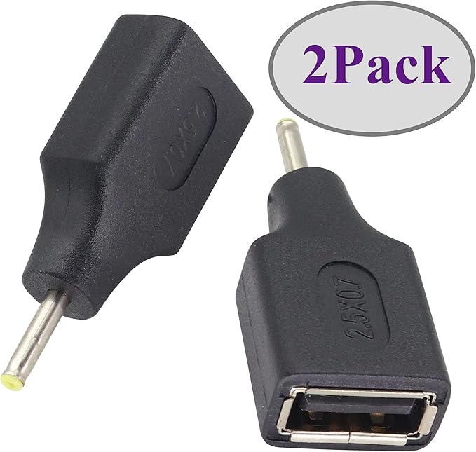 (2 Pack DC 2.5 × 0.7mm to USB DC Power Adapter USB 2.0 A Female to DC 2.5×0.7mm Male 5 V DC Power Charge Barrel Connector for Tablet,Access Control Attendance,Electronic Dog.(F/2.5x0.7)