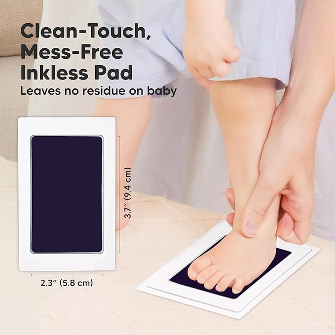 4-Pack Inkless Baby Hand and Footprint Kit - Mess Free Ink Pad for Newborn Keepsake, Dog Nose & Paw Print Kit, Clean Touch Ink Pad for Baby Hand & Footprints, Ideal New Mom Gifts (Twilight)