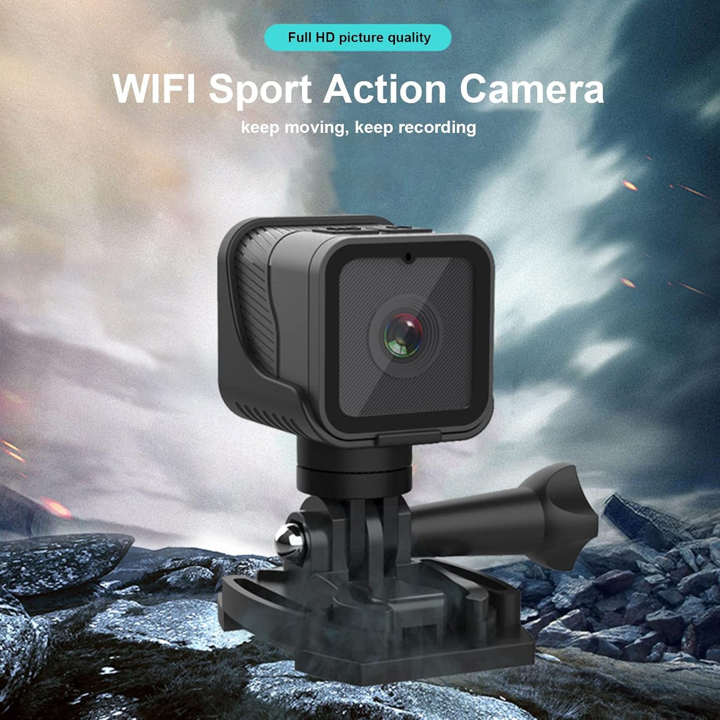 Yosoo Portable Action Camera Hotspot WiFi, 1080P HD Mini Sport Camera, Wireless Outdoor Sport Action Camera with