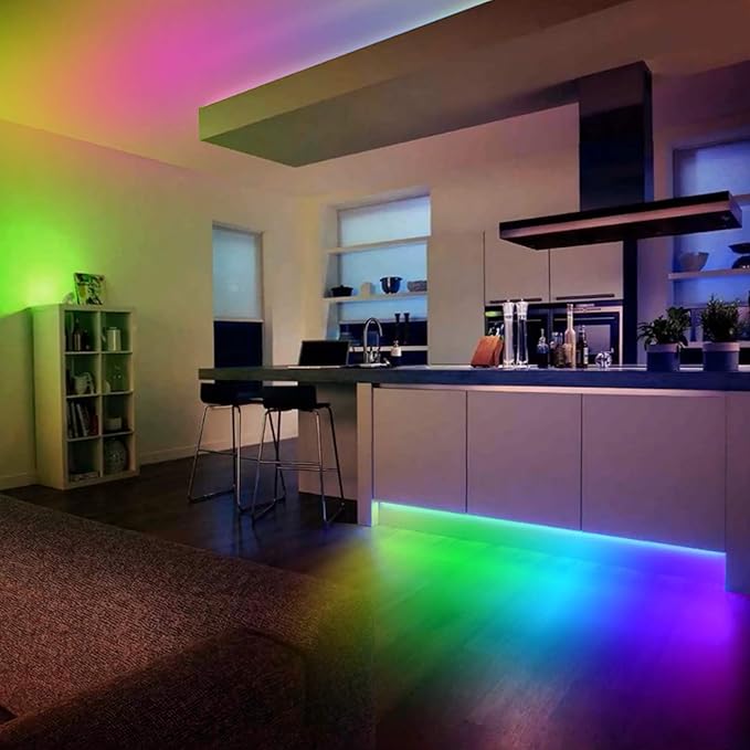 USB LED Strip Lights 13.2ft, Waterproof LED Strip Lights USB Powered RGB Lights with 3 Keys Controller Flexible LED Strip Lights Multicolor Chasing LED Lights for Indoor & Outdoor Decor