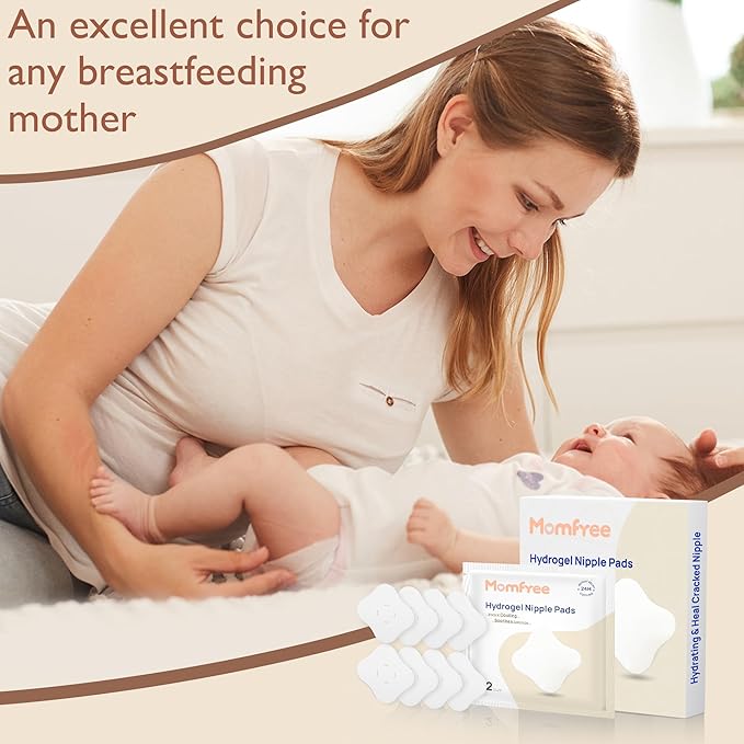 Cooling Nipple Pads for Breastfeeding: Hydrogel Gel Pad Instant Cooling Relief | Promotes Healing Irritated Nipples - 4Packs(8 Count)
