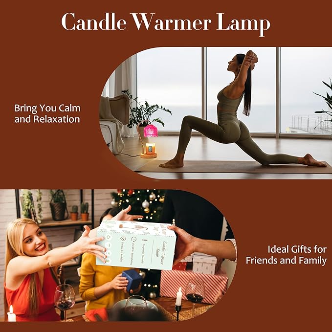 Vintage Flower Candle Warmer Lamp with Timer & Dimmer - Lotus Candle Lamp Warmer - Fits All Jar Scented Candles，Unique Gifts for Mom