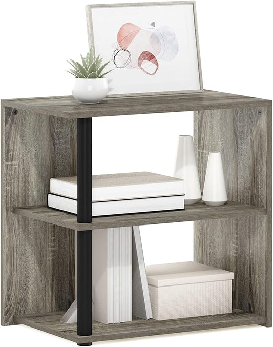 Furinno Romain Side Table, 2-Tier End Table with Open Shelf, Night Stand, Bedside Table, for Living Room, Bedroom, French Oak