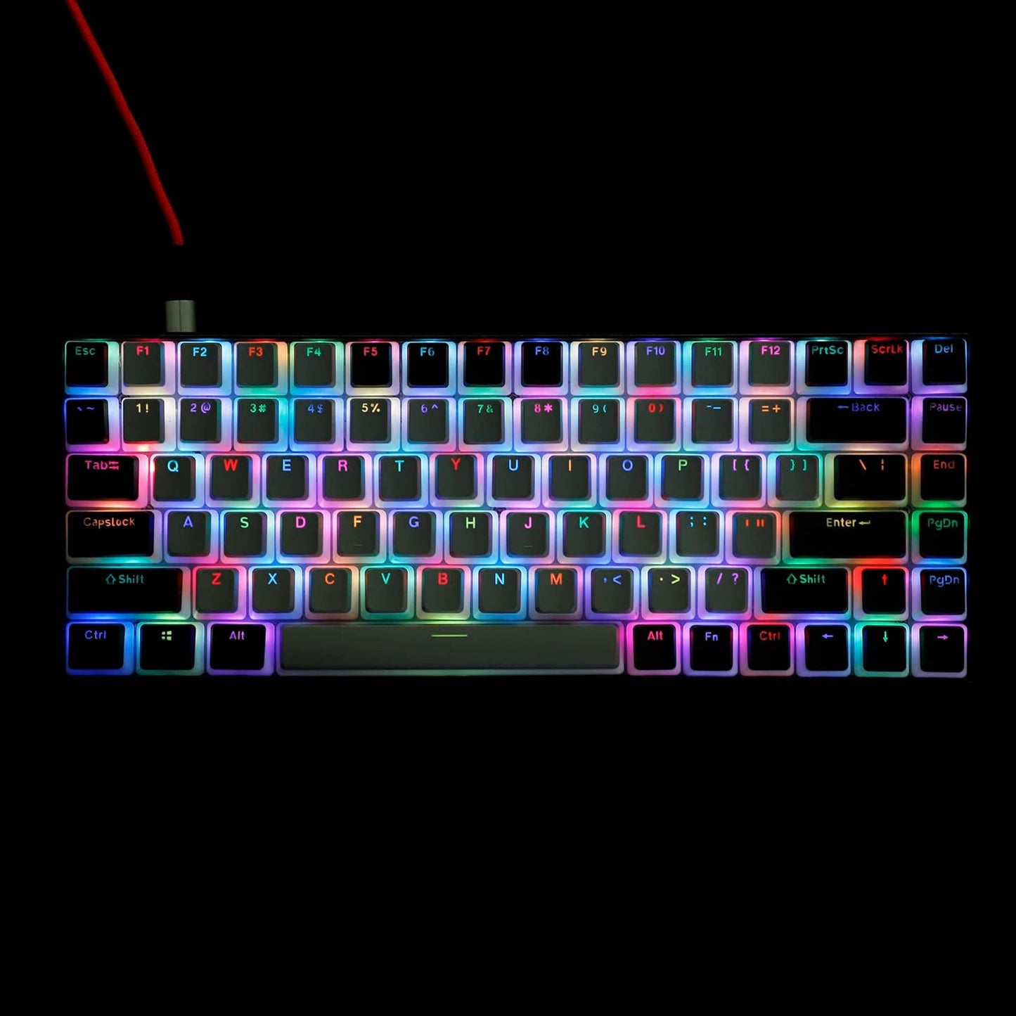 YMDK 128 PBT Double Shot ANSI ISO OEM Profile Pudding Keycaps for MX Mechanical Keyboard 61 68 87 104 (128 Black Gray)