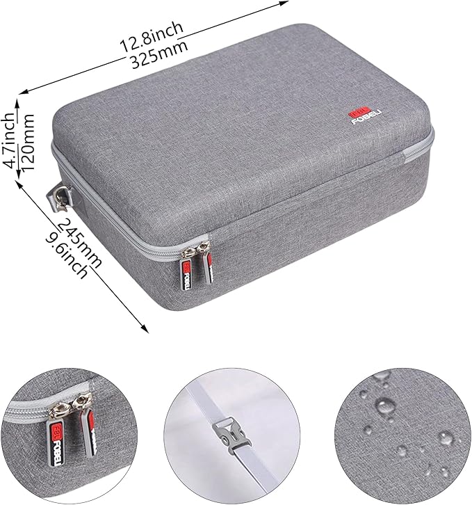 FBLFOBELI Hard Carrying Projector Case Compatible with Epson EpiqVision Flex CO-W01 Portable Projector, Fits Most Major Mini Projectors, 12.8x9.6x4.7 Inches, Case Only
