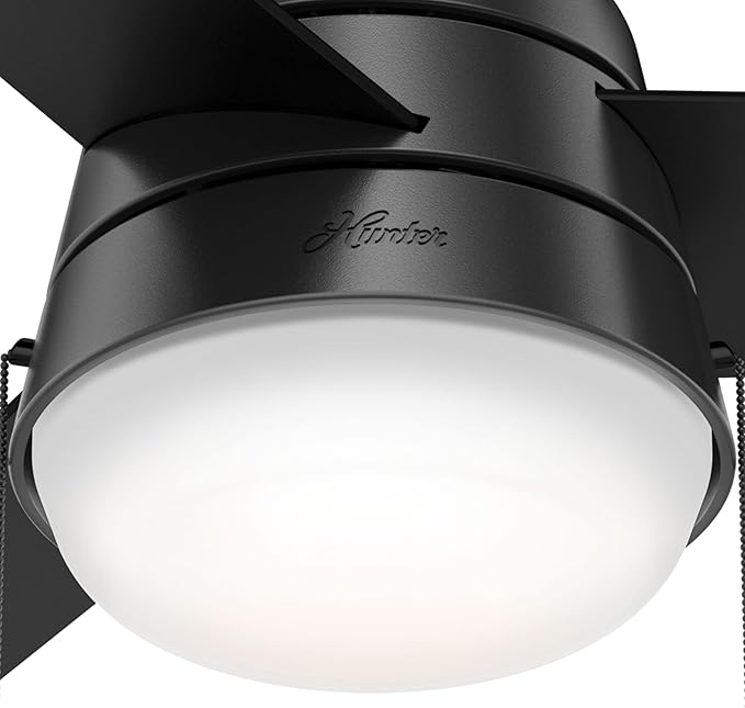 Hunter Fan Company 59302 Hunter 36" Aker Ceiling Fan with Light, Matte Black Finish, Hunter Fan