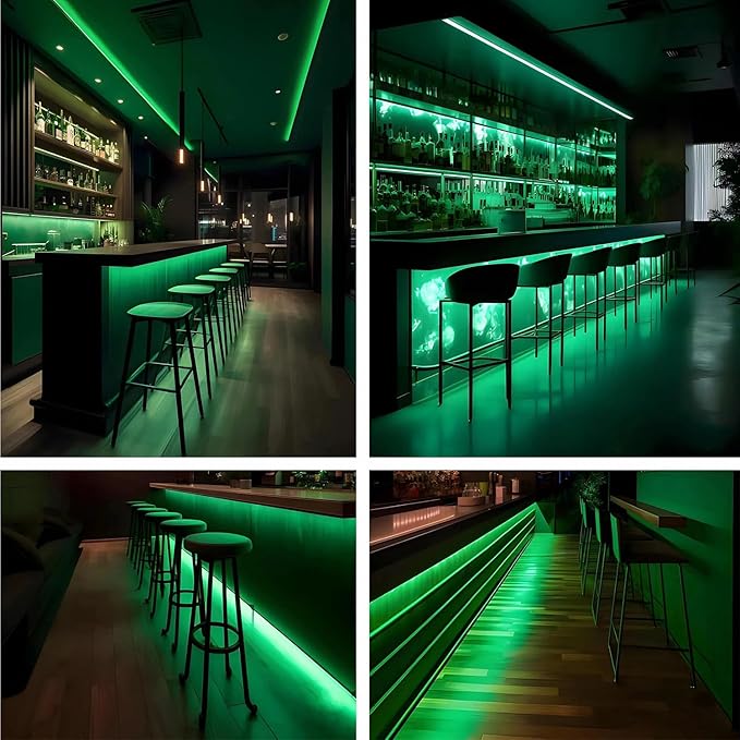TOPAI 12V COB LED Strip Light Green Waterproof IP65 Super Bright 16.4ft Boat LED Lights Dotless 480LED/M Cuttable Flexible for Pontoon, Yacht, Kayak, Home Lighting Projects