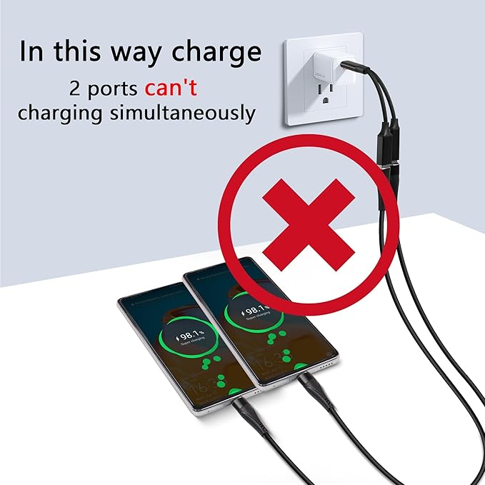 GELRHONR USB C OTG Charging Adapter, 2 in 1 Type-C Splitter With 10W Charging and USB A Female Port, Short Extension Cable for Most Type-C Phones, Fan, Printer (Black)