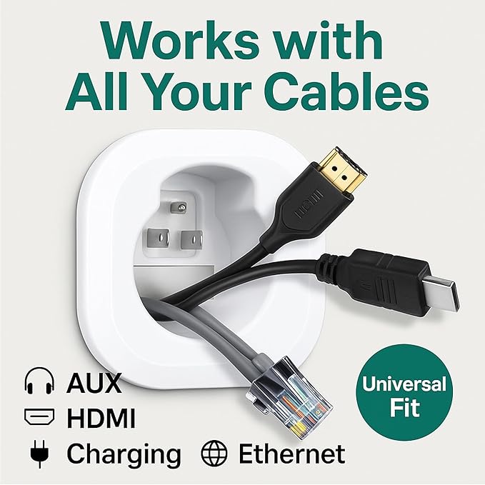 in-Wall Cable Management kit, Cord Hiding for Wall, Hide TV Wires When Mounting A TV, Includes Power & Low Voltage Cable Management, Includes Hole Saw Drill Attachment for Easy Install