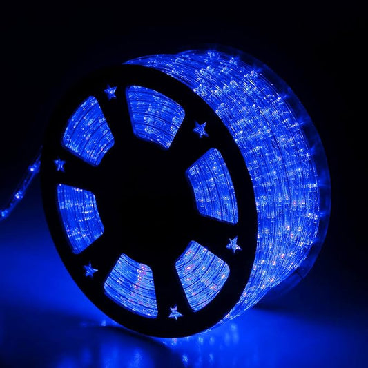 100Ft Blue LED Rope Lights, 110V Outdoor Rope Lights Waterproof Decorative Lighting for Indoor/Outdoor, 1080 LEDs Rope Lights for Outside, Deck, Patio, Halloween and Christmas Decorations
