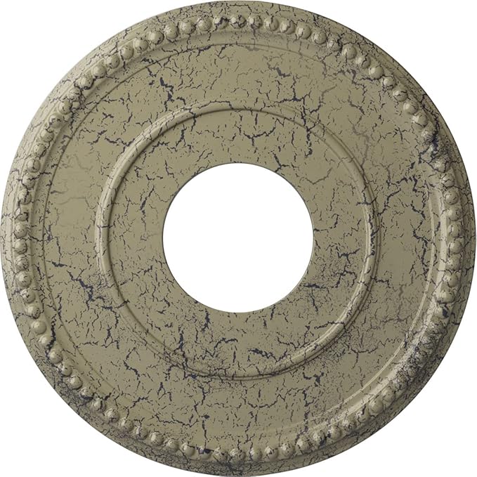 Ekena Millwork CM12BRCSC 12 1/2"OD X 3 7/8"ID X 3/4"P Bradford Ceiling Medallion Fits Canopies Up to 6 5/8", Castle Stone Crackle