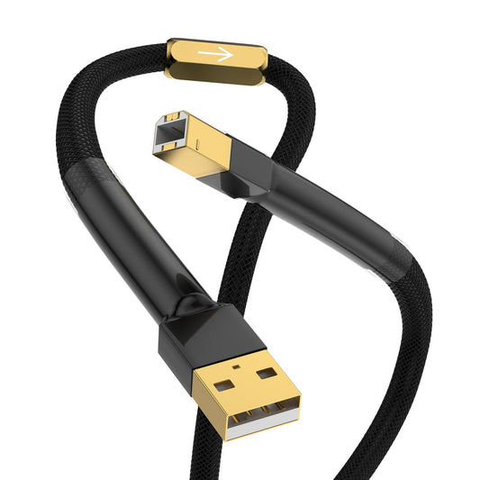 2.0 (1.5M) Viborg HiFi USB Cable Type A Male to B Male Digital Audio Data Cable Scanner Printer Cord for DAC