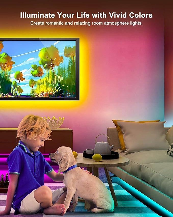LED TV Backlight,SMY USB LED Strip Light,RGB Multi-Colour LED Light Strip Kit Waterproof IP65, 60LED with Wireless Remote Controller for TV/PC/Laptop Bias Lighting (6.56Ft)