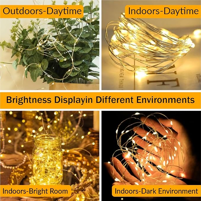 HXWEIYE 6 Pack Fairy Lights Battery Operated with Remote & Timer, 7ft 20LED Mini Firefly Starry Lights Mason Jar Lights for Indoor Outdoor Bottle Tree Party Wedding Thanksgiving(Warm White)