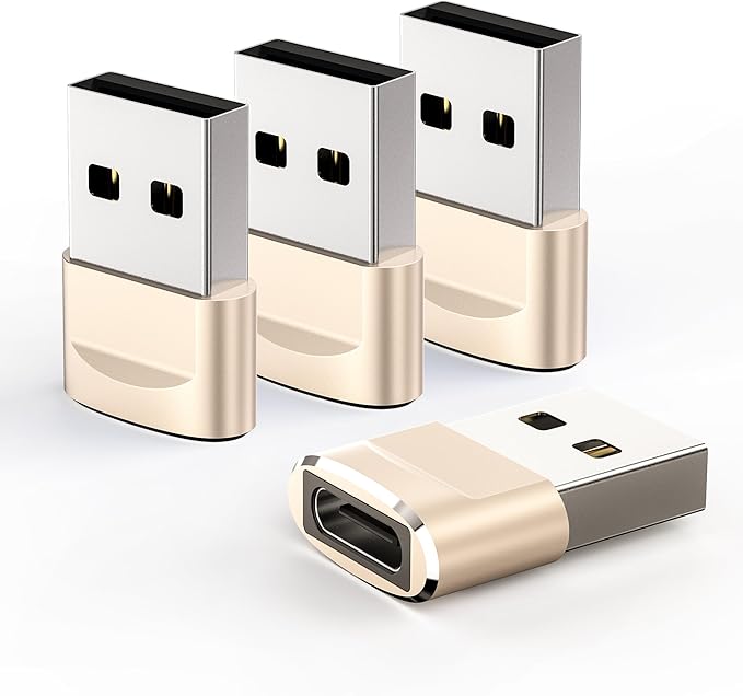 USB to USB C Adapter 4 Pack,USB C Female to A Male Charger Type C Converter for Apple Watch Ultra iWatch 7 8 SE,iPhone 14 13 12 15 Pro Plus Max Mini,AirPods,iPad Air,Samsung Galaxy S23 S22